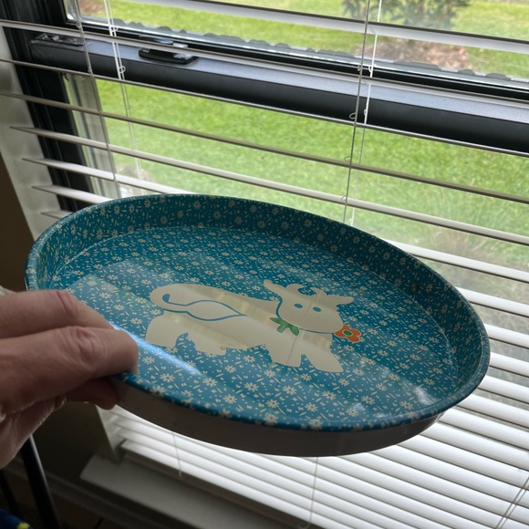 Vintage Metal Farmhouse Decor Decorative Cow Tray - Picture 2 of 2